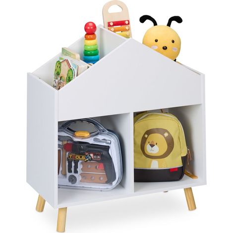Scaffale portaoggetti a forma di casa per bambini 6 scomparti