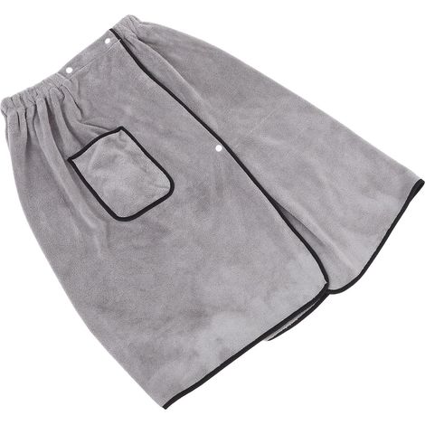 Serviette Enveloppante Ajustable pour Homme en Polaire Corail Douce et Absorbante, Peignoir de Bain Confortable et Séchage Rapide, pour Spa et Salle de Bain (1/5)