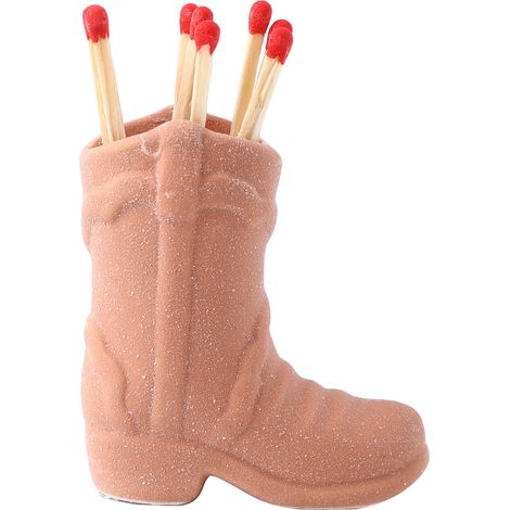 Feuerzeug in Form eines Cowboy-Stiefels aus Keramik – Ritualhalter, geeignet für Schmuck oder Zahnstocher, einzigartiges Geschenk – Weiß, Rosa, Schwarz, Hellbraun – 7 x 3 x 7 cm (1/5)