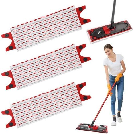 Lot de 3 Recharges Balai Vileda UltraMax XL, Microfibre Absorbante 2en1, Idéal pour Sols et Taches (1/4)