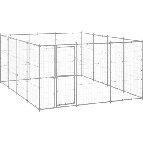 Cuccia da esterno gabbia recinto per animali box per cani da esterno in acciaio zincato 14,52 m² 020000408