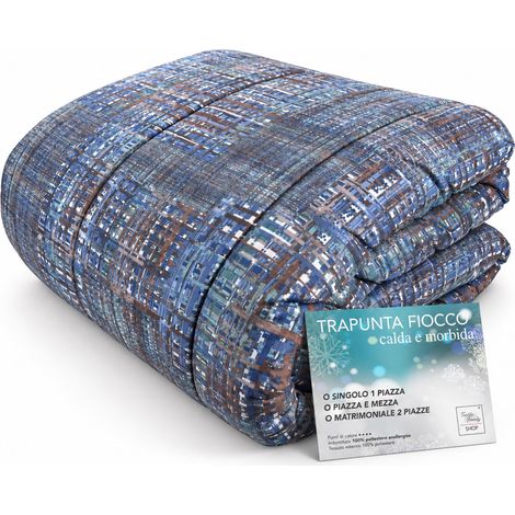 Quilt Metropolis Blue Bow – Couette d'hiver 300 gr/m² en microfibre fabriquée en Italie cm. 220x260 (1/5)