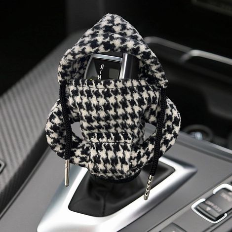 Sweat à capuche pour levier de vitesse de voiture avec mini motif amusant et tendance, housse chaude d'hiver pour le levier de vitesse et protection du pommeau, accessoire universel pour l'intérieur d (1/5)