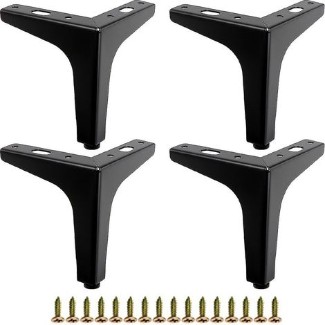 Set mit 4 Tisch-, Sofa- und Bettbeinen aus Eisen, Ersatzbeine, gold/schwarz, 10 cm, schwarz (1/5)