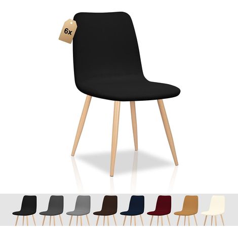 Housse de Chaise Scandinaves Lot de 6 Housse de Chaise Extensible Salle à Manger Universel Amovible Lavable Durable Couverture de Chaise sans Accoudoir pour Cuisine Restaurant Décoration,Noir (1/5)