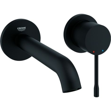 GROHE Grifo mural de lavabo de 2 orificios Essence 291921 FMS alcance 183mm phantom black, 29192KF1