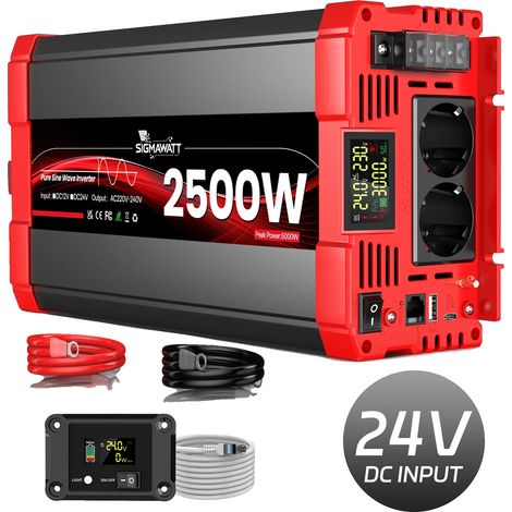 Onduleur, Contrôle convivial, Haute efficacité, 24V 2500W (5000W Pic) (1/2)