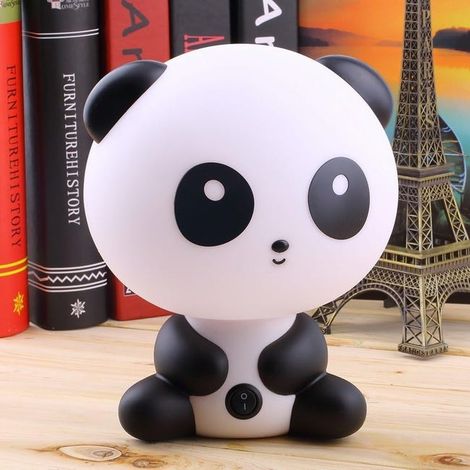 Lampada da comodino per bambini, LED, decorazione da tavolo, standard UE, plastica, bianca, Panda Kongfu (1/3)