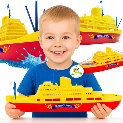 Barco de juguete clásico grande para bañera, agua, baño, piscina, playa 47 cm (1/5)