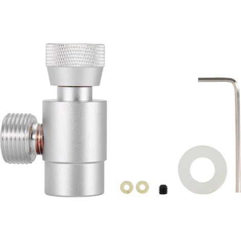 Kit de connecteur d\'adaptateur de recharge de cylindre de réservoir de remplissage de CO2 pour SodaStream (argent sans compteur) (1/5)