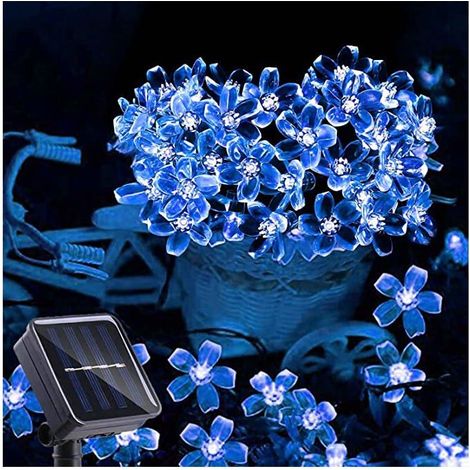 200 LED Guirlande Solaire, 22 m, Étanche IP65, Décoration Jardin Extérieur, 8 Modes Lumineux, Bleu