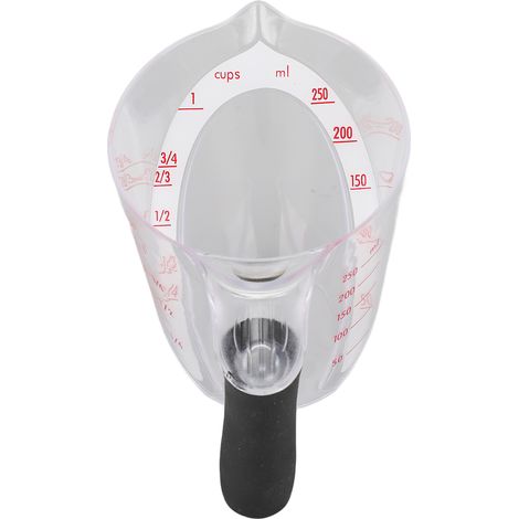 Verre doseur triangulaire transparent 250 ml pour liquides de pâtisserie, gradué (1/5)