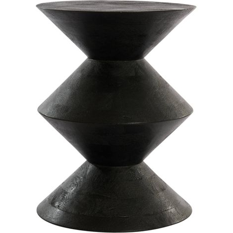 Light & Living mesa auxiliar Larus madera de mango negro mate - (1/4)