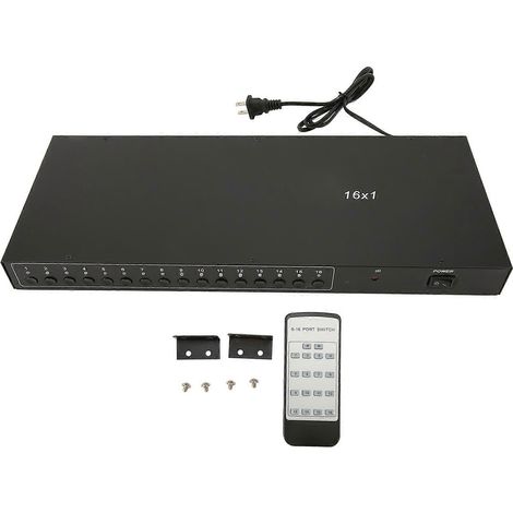 Commutateur audio/vidéo 16 canaux, commutateur RCA stable 16 entrées/1 sortie, sélecteur stéréo, compatible home cinéma, 110 V, prix US.
