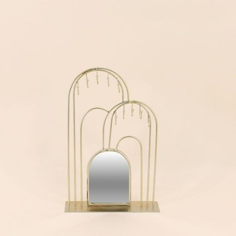 Porte bijoux arche en métal doré 31x21cm (1/5)