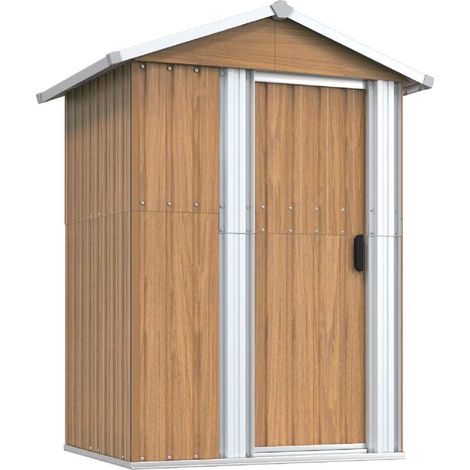 Maison Exclusive - Abri de jardin marron 126 x 97,5 x 177 cm en acier galvanisé (1/5)