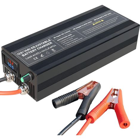 Chargeur LiFePO4 14,6V 0-50A à régulation Continue, Charge Ultra-Rapide, Chargeur de Batterie 12V pour Voiture, Camion, Moto, Tondeuse, Bateau et Batteries Lithium Marine (1/5)