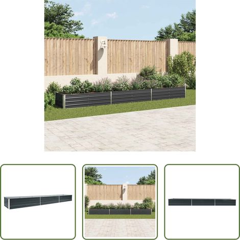Hochbeet - Garten-Hochbeet Verzinkter Stahl 480x80x45 cm Anthrazit (1/5)
