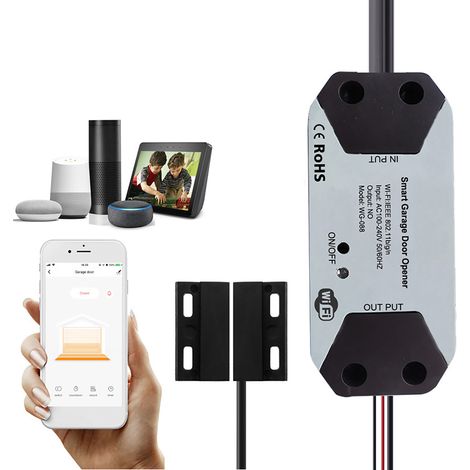 Ouvre-porte de Garage WiFi Intelligent à Distance, Contrôle D\'application Tuya Smart Life, Télécommande D\'application Vocale sans Fil pour Assistant Commutateur de Porte de
