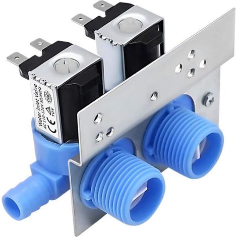 Ulisem Electrovanne a Double Tête, 110-120V électrovanne D'entrée D'eau Pour Vanne D'eau De Machine à Laver (1/4)