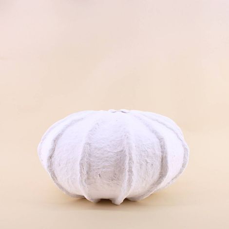 Vase boule en papier maché blanc, H37cm (1/5)