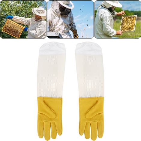 Gants d'Apiculture à Manches Longues en Filet de Protection - Taille XL pour Apiculteur (1/5)