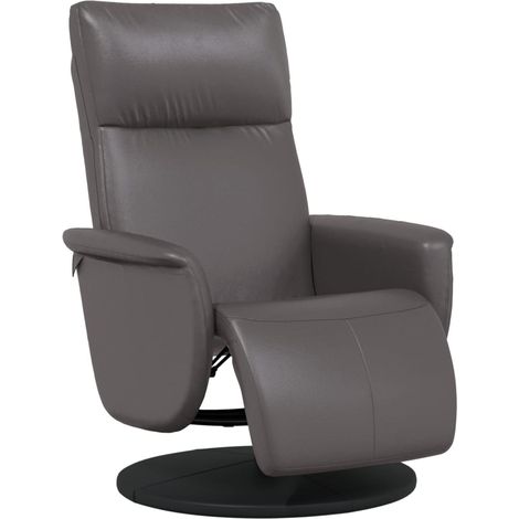 Fauteuil relax Fauteuil inclinable avec repose-pieds gris similicuir (1/5)