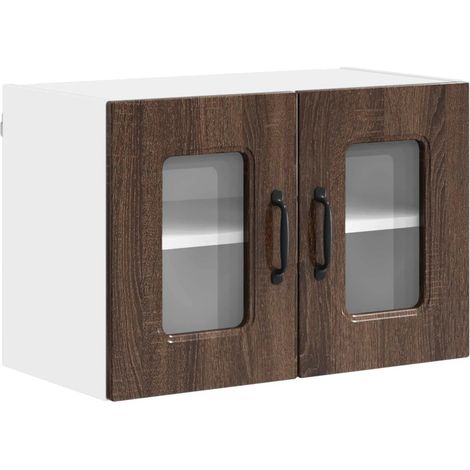 Armadio da cucina rettangolare moderno 60 x 31 x 40 cm grande spazio di archiviazione stile pulito in legno rovere marrone 020053657