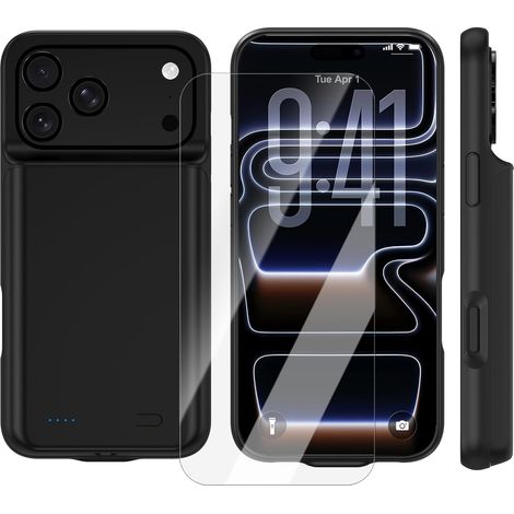 Coque De Batterie pour iPhone 17 Pro Max (6,9"), 8500 mAh, Chargeur Portable Ultra Fin pour iPhone, Chargeur De Téléphone Et Coque De Protection avec Fonction De Charge pour iPhone 17 Pro Max (1/5)