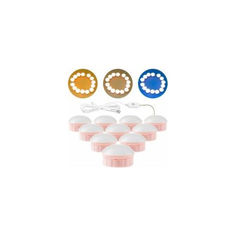 EASYCOMFORT Lampe Miroir de Maquillage à LED - 10 Ampoules, Rechargeable par USB, Tactile et Dimmable pour Coiffeuse (1/5)
