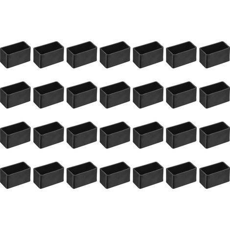 28 Pièces Bouchons Carrés en Plastique pour 20x40mm Noir (1/5)