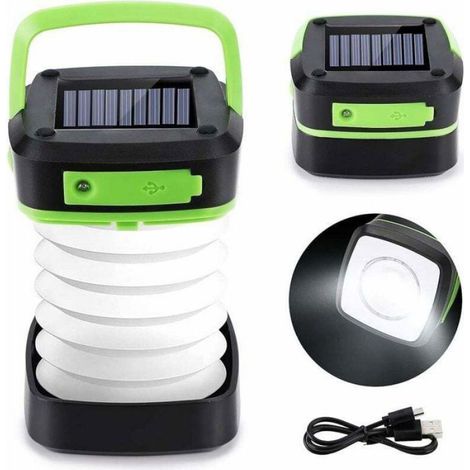 Lanterne de Camping, Solaire et Rechargeable USB LED Camping Lanterne Portable Lanterne Pliable 3 Modes Lampe Camping (1/4)