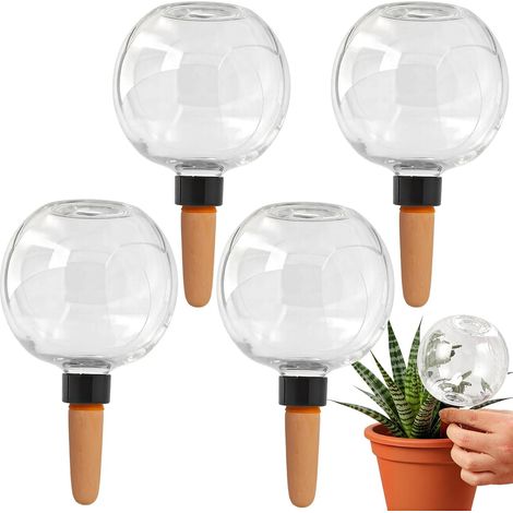 4 Pièces boules d'arrosage 750 ml,irrigation automatique pour plantes
Bulbes d'arrosage Transparents, Réutilisable,Boules d'eau pour plantes, Arrosage de Chambre, Balcon et Plantes de Jardin (1/5)