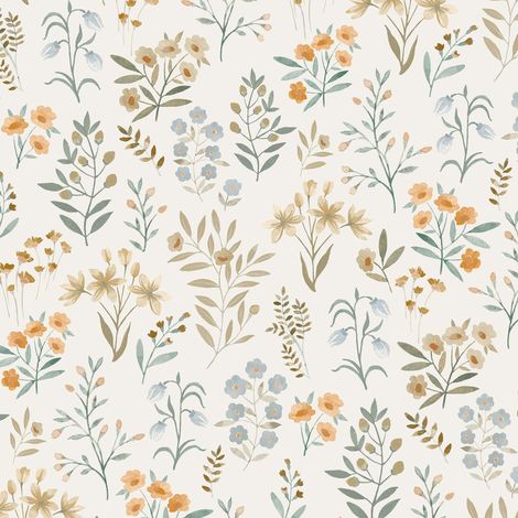 Vliestapete - Inia - Weiß Gold Grau Blumen Floral Grandeco - A80101 (1/4)