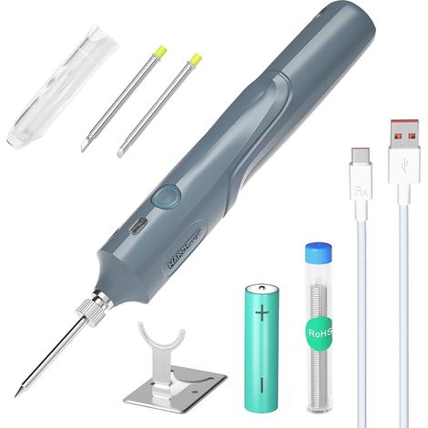 2600mAh precision cordless soldering iron, 3 adjustable temperatures (572-842 °F), built-in LED, ideal for soldering small components, electric soldering iron kit and welding tools (1/5)