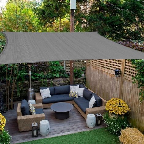 Voile d'ombrage Carré 3x3 m, Toile Ombrage HDPE Respirant (185g/㎡), Filet dombrage 3m avec Protection UV pour Patio Jardin Terrasse Camping Extérieur, Gris Graphite, 3x3m (1/3)