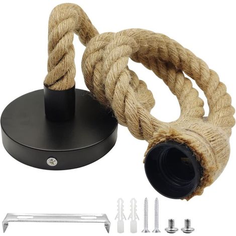 Bardusch-Suspension E27 corde chanvre 100 cm – rétro industriel – bar/café/restaurant – sans ampoule (1/4)