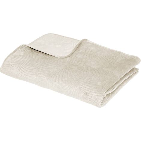 Copriletto delia in velluto bianco avorio 240x260cm - Atmosphera créateur d'intérieur