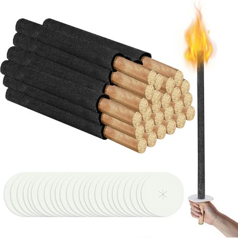 SWANEW Torce di cera da giardino Torce di cera naturale con manico extra lungo. per Pasqua.Confezione da 25 (1/5)