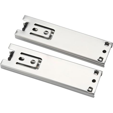 Lot de 2 mini glissières de tiroir de 12,7 cm - Montage latéral - Argenté (1/5)