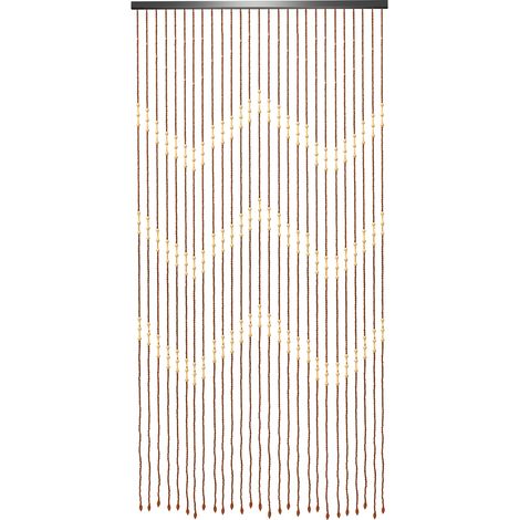 Rideau de perles en bambou et bois, 90 x 175 cm, 27 brins, pour décoration et protection contre les insectes - Diviseur de pièce pour fenêtre / chambre (1/5)