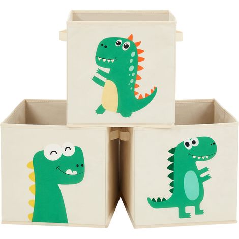 Organizador para niños Valora x3 de tela beige y verde, ahorro de espacio (1/5)