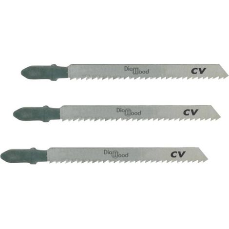 3 Lames Scie Sauteuse Universelle CV Lu. 75 x 2,5 mm TPI - Affûtée Dépoulliée - Pour Coupe Fine de Bois/PVC - Diamwood