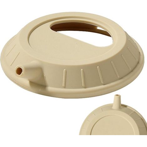 Coperchio paraspruzzi in silicone, coperchio espandibile, accessorio da campeggio riutilizzabile, coperchio a tenuta stagna con mezza apertura, coperchio in silicone senza BPA (1/5)