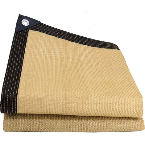Vela de sombra beige, protección UV, parasol transpirable, apto para invernadero, pabellón, jardín, piscina, 2 m x 6 m (1/5)