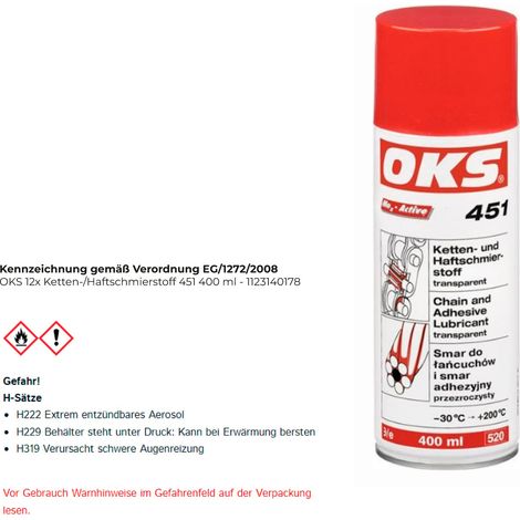 Oks Catene E Lubrificante Plastico Adesivo Resistente Oks 451 400 Ml Di Acqua, Lot 12 (A 12) (1/5)