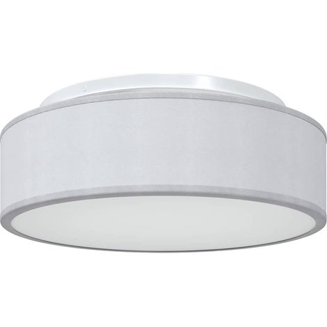 Lampe de plafond moderne design projecteur 38 x 38 x 14 cm ambiance cosy finition mate en tissu gris