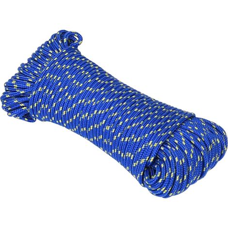 Corde de bateau, Corde de Chanvre, pour la Décoration, le Bricolage, le Jardinage Bleu 3 mm 500 m Polypropylène OIB9134E (1/5)