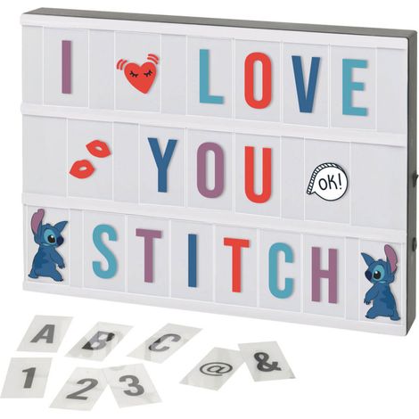 Cadre lumineux avec compartiment de rangement Stitch - 30 x 20 cm