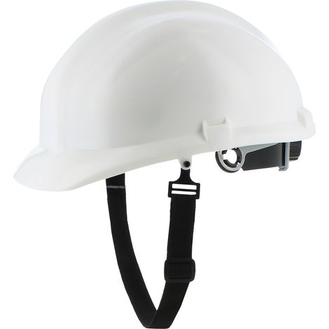 Elmetto BIANCO Casco di Sicurezza antinfortunistico da Cantiere Leggero Certificato EN 397 Con Cintino Sottogola e Rotella di Regolazione
